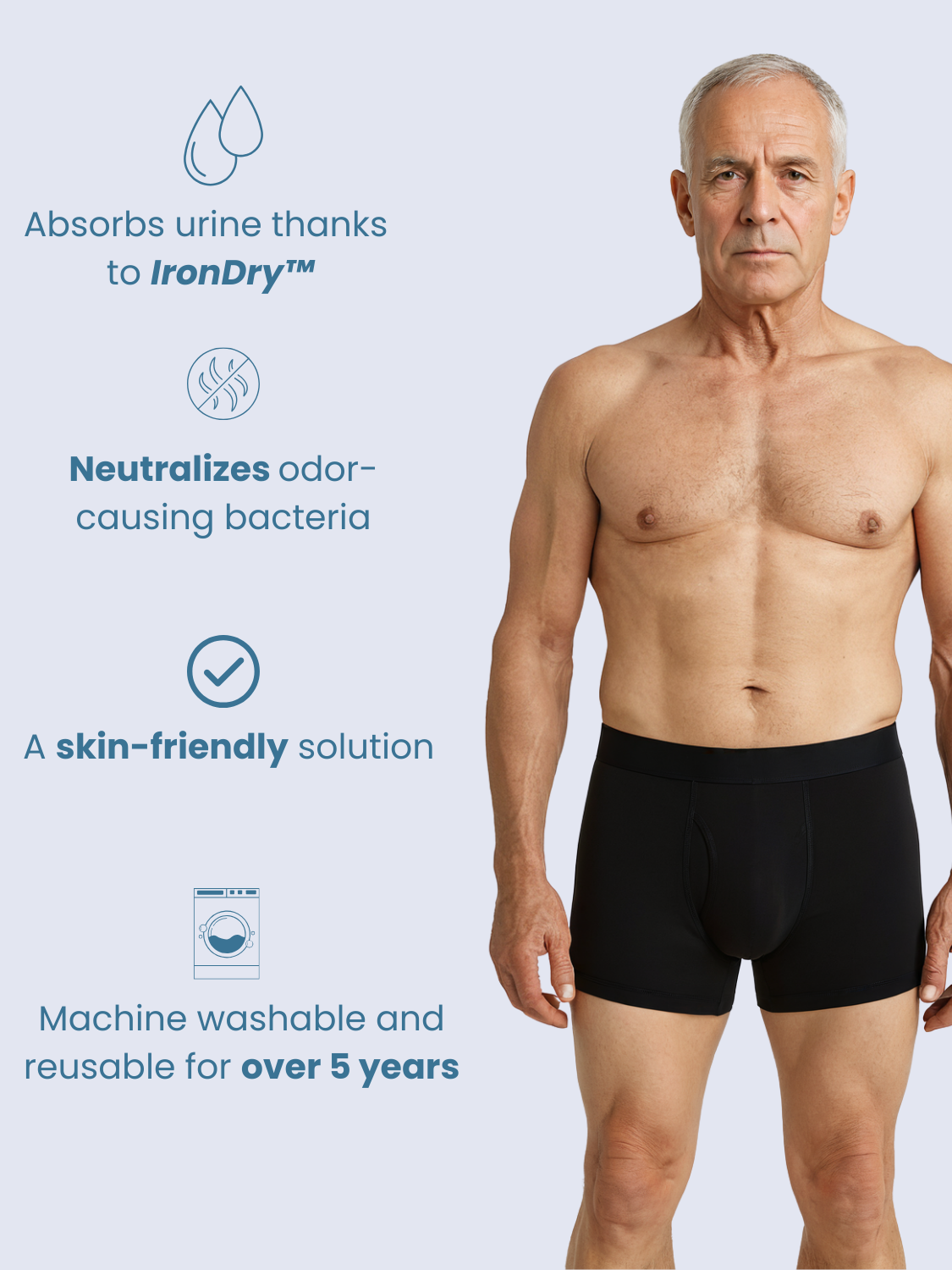 Ben’s Signature Leak-Proof Boxers (Graphite Gray)